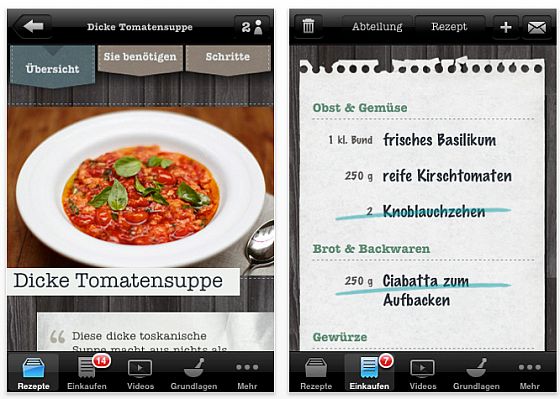 Screenshot Jamie Olivers iPhone App 20 Minute Meals
